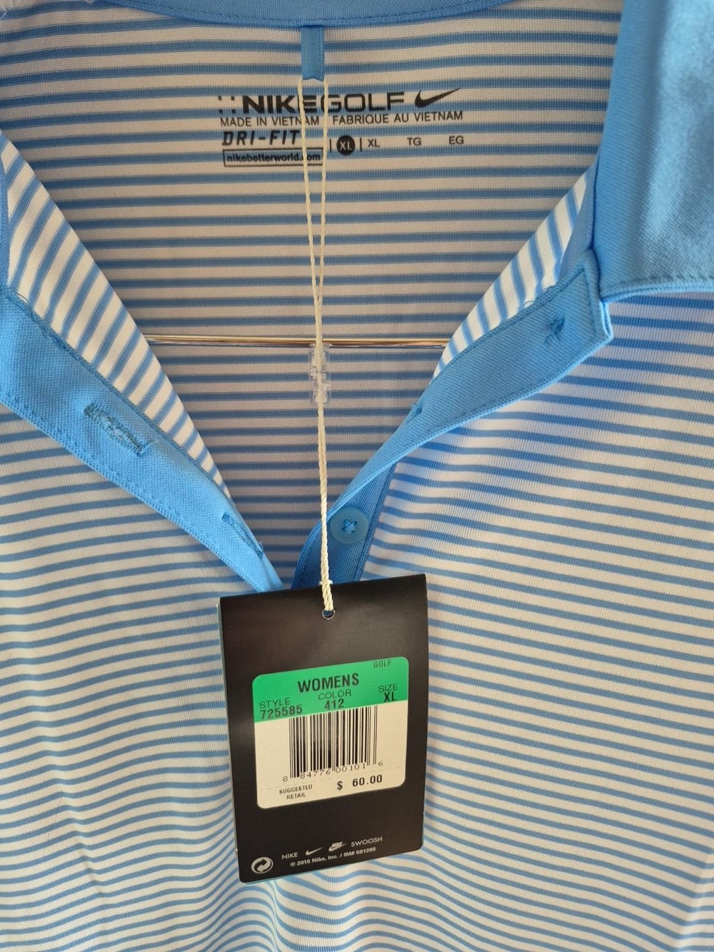 Nike Light Blue Striped Polo - Picture 2 of 5